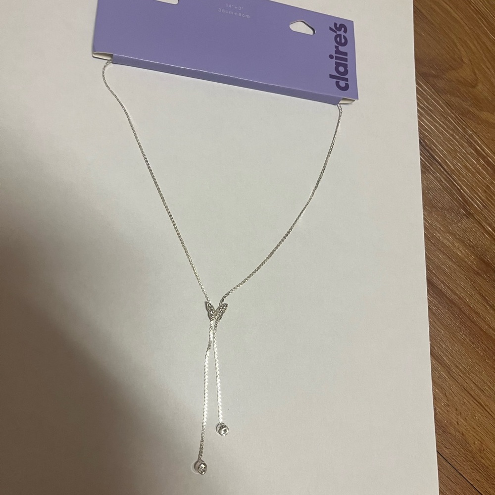 Claire's Silver Lariat Necklace